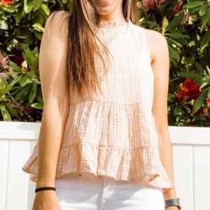 Universal Thread Seersucker Peplum Cotton Tank